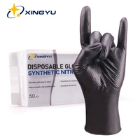 nitrile gloves kitchen black waterproof mechanic laboratory work household cleaning safety disposable synthetic nitrile gloves