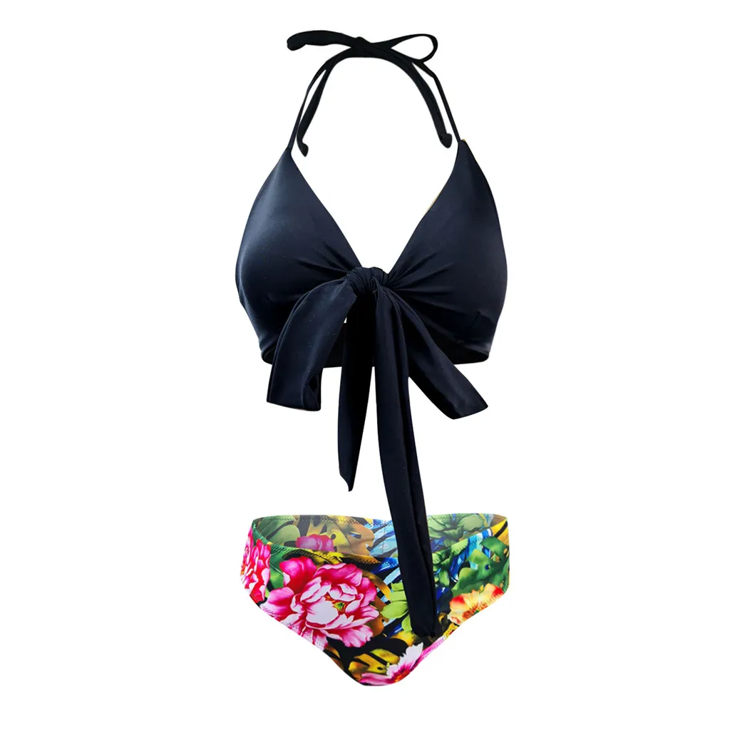 2 шт размера плюс сексуальный винтажный цветочный комплект бикини для женщин с