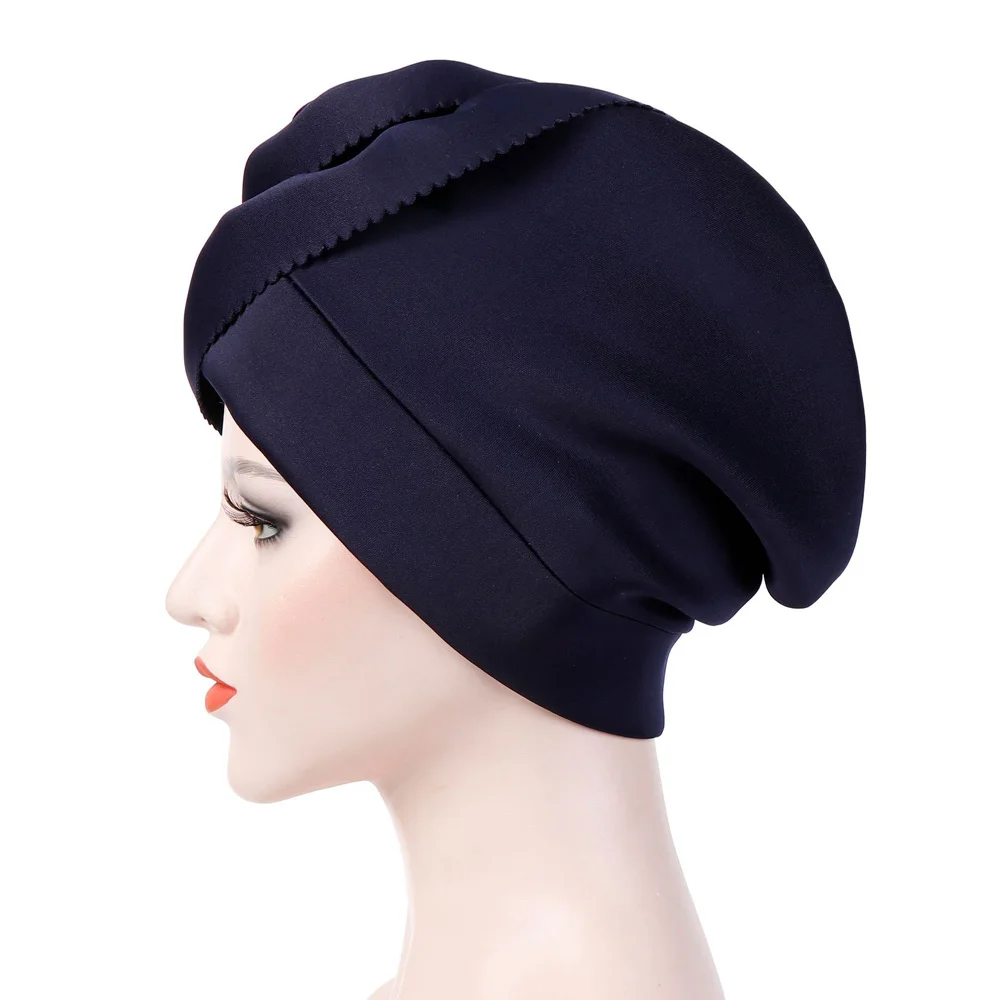 Ladies Women Solid Color Oversized Flower Turban Cap Slouchy Head Wrap Caps TOSQD0017 | Аксессуары для одежды