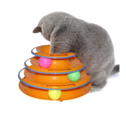 Забавная игрушка для кошек игрушки интеллект тройной игровой диск мячи кот