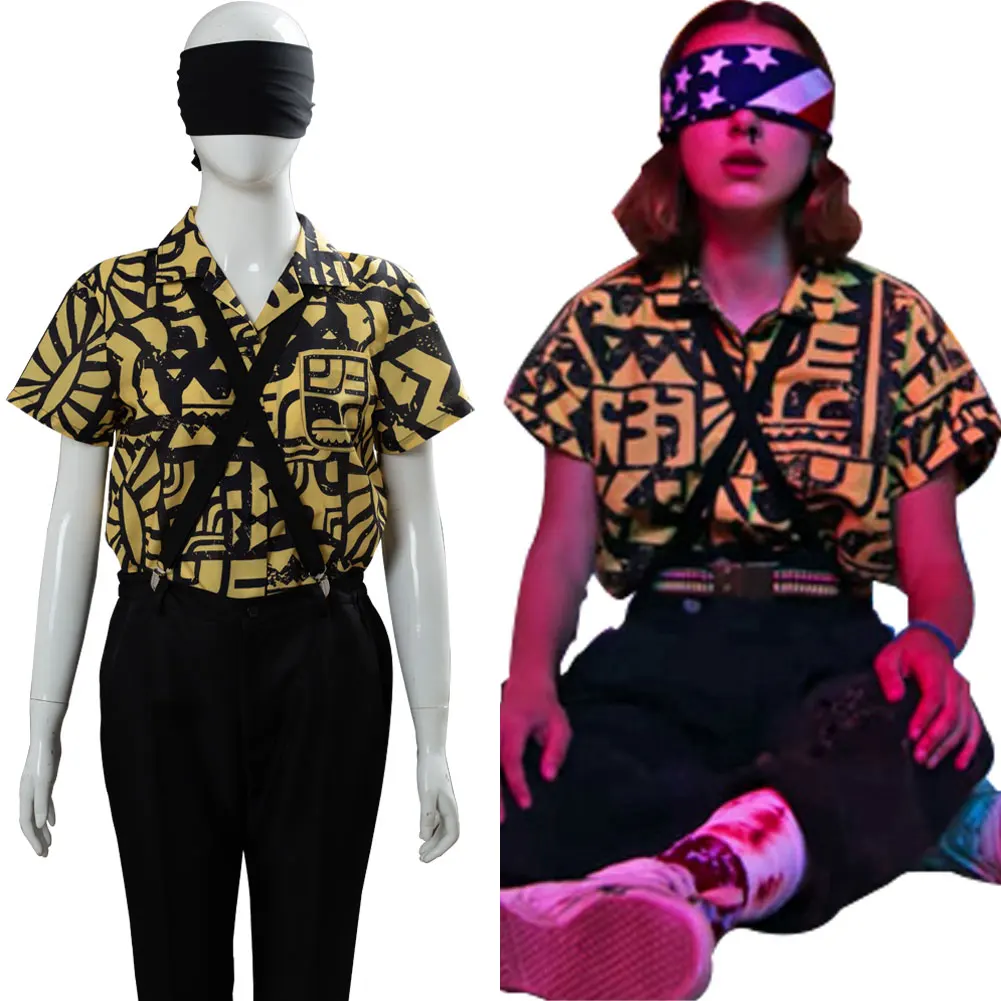 

Костюм для косплея «очень странные дела», футболка одиннадцатой, топы с желтым принтом без брюк, Женский карнавальный костюм на Хэллоуин, же...