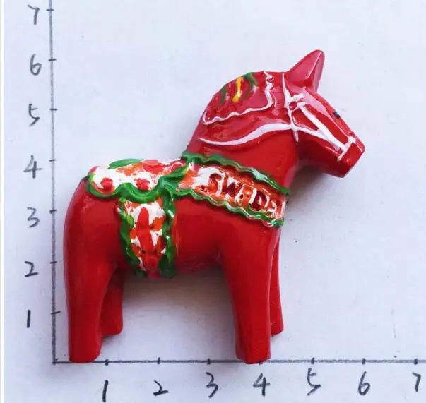 Полимерный 3D магнит на холодильник со шведской лошадью туристические сувениры