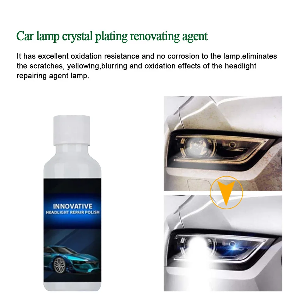 

50ml Car Headlight Repair Fluid Scratch Removal Oxidation Repair Polishing Lampshade Cleaning Tool Light Refurbishment Coating