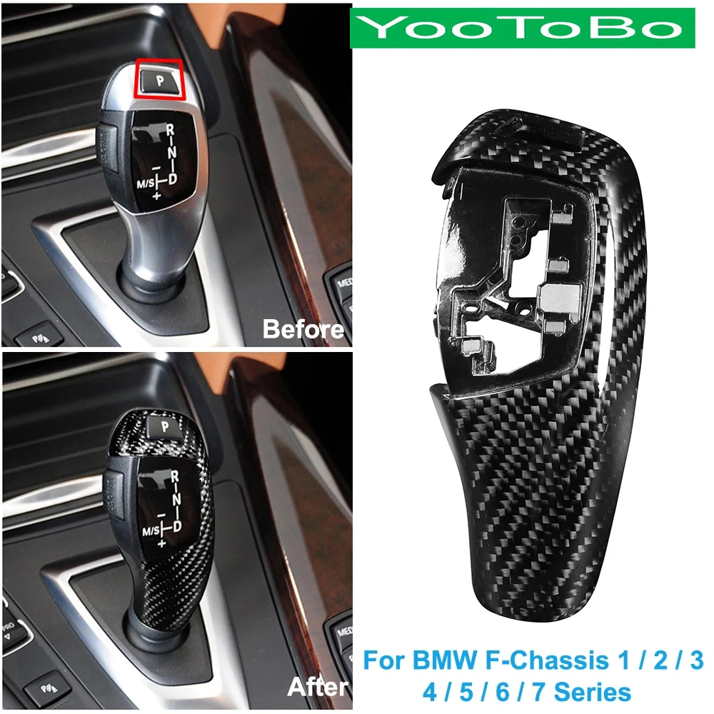 

LHD Car Carbon Fiber Gear Shift Knob Trim Decal Cover For BMW 1/2/3/4/5/7 Series F20 F22 F30 F35 F32 F36 F10 F18 F01 F02 2009+