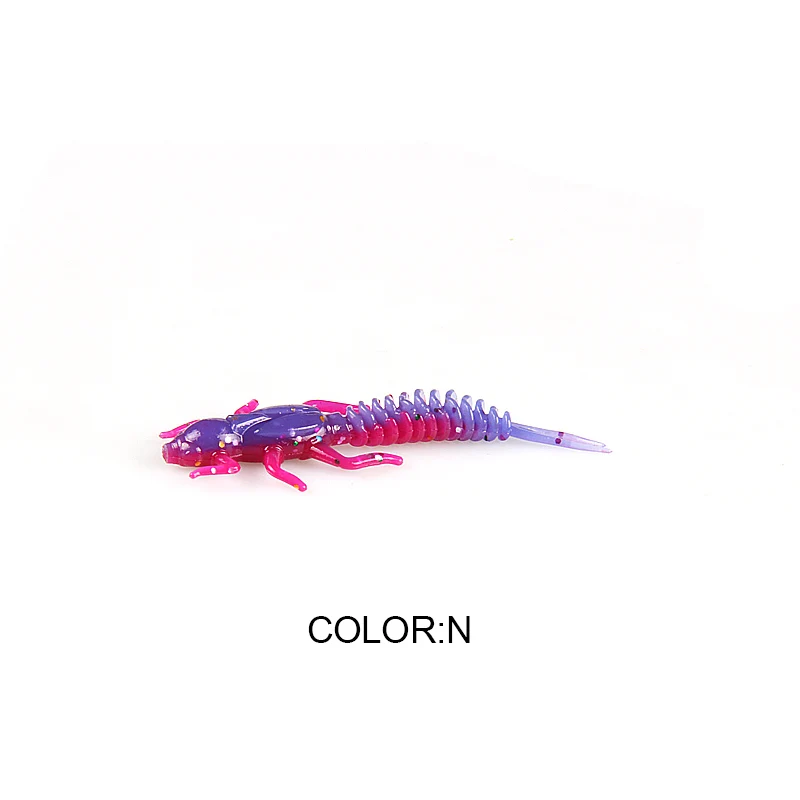 2019New Reach Soft Lures Soft Plastic Lures Larva 6cm/5cm Floating Freshwater Swimbaits Silicone Soft Bait Worm For Fishing - Цвет: N