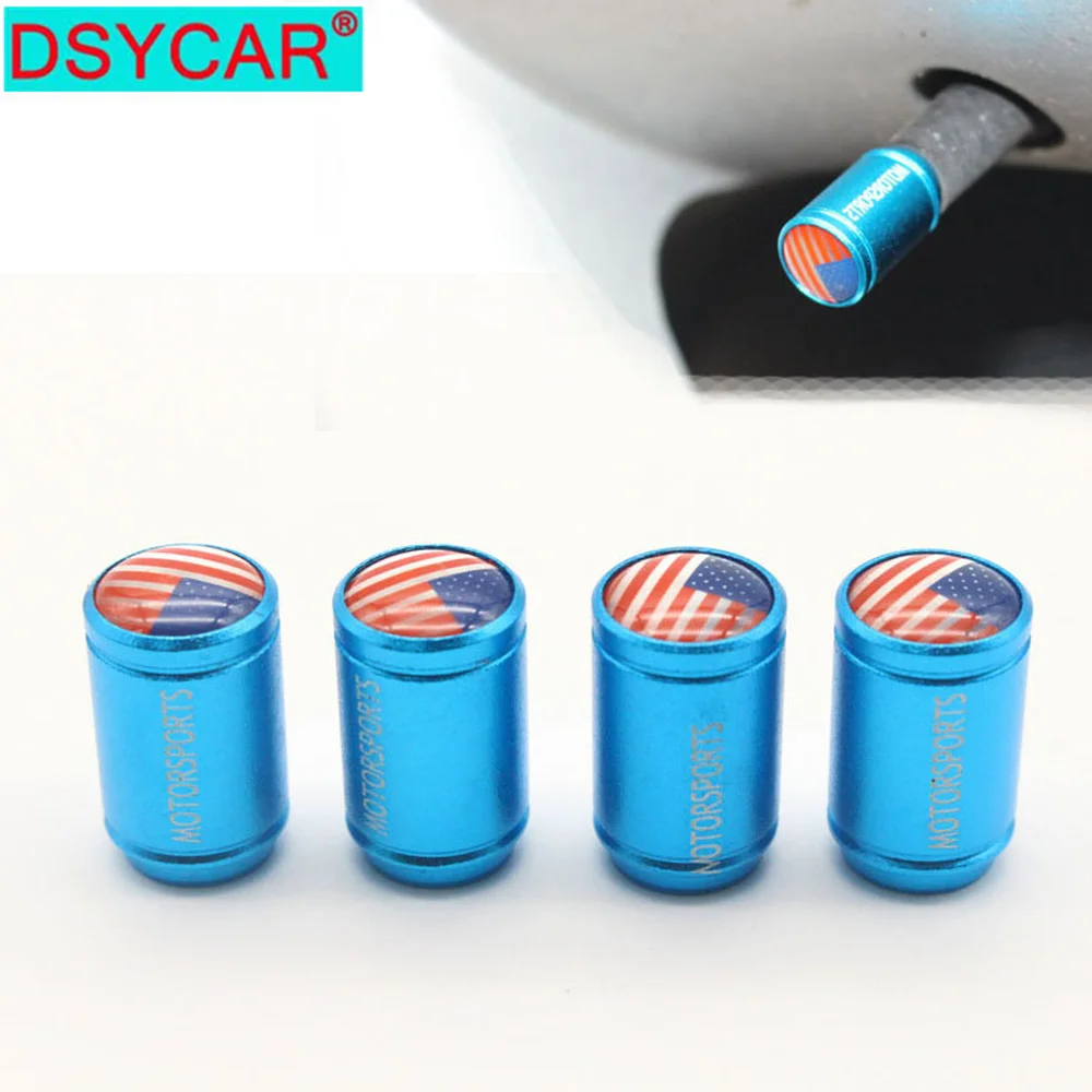 DSYCAR 4 шт./компл. флаг США колпачки на клапаны шин велосипеда пылезащитные Чехлы