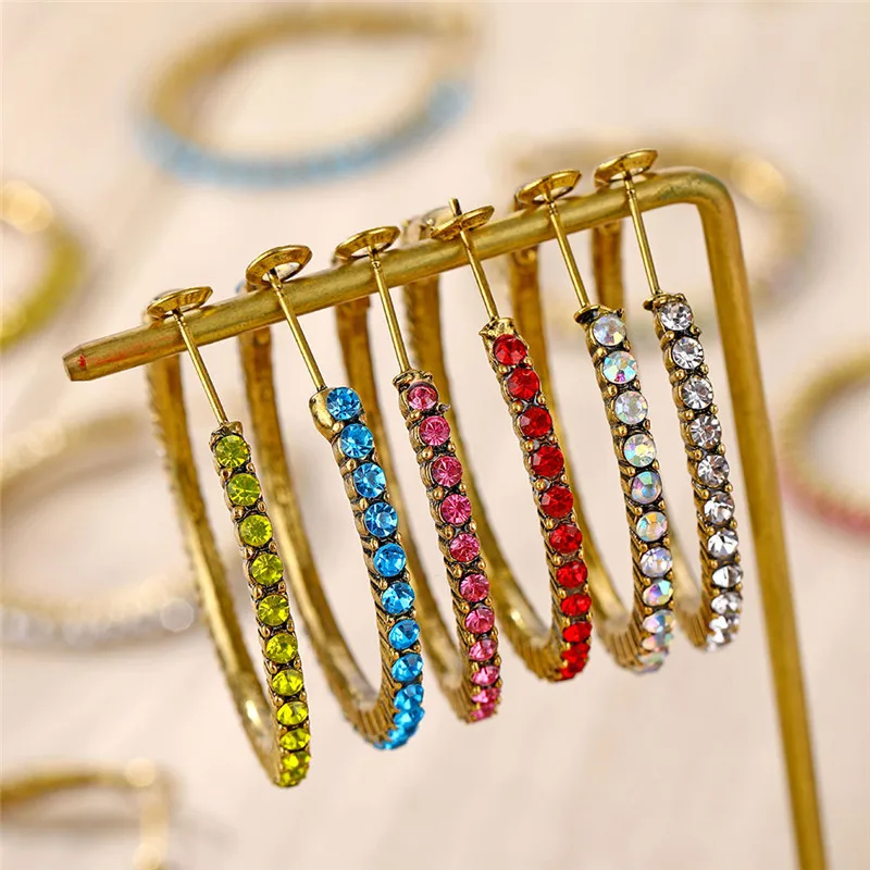 ALIUTOM модные очаровательные серьги-гвоздики винтажные Кристальные блестящие