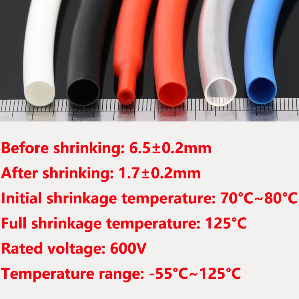 Термоусадочная трубка с клеевым покрытием черная синяя прозрачная красная белая