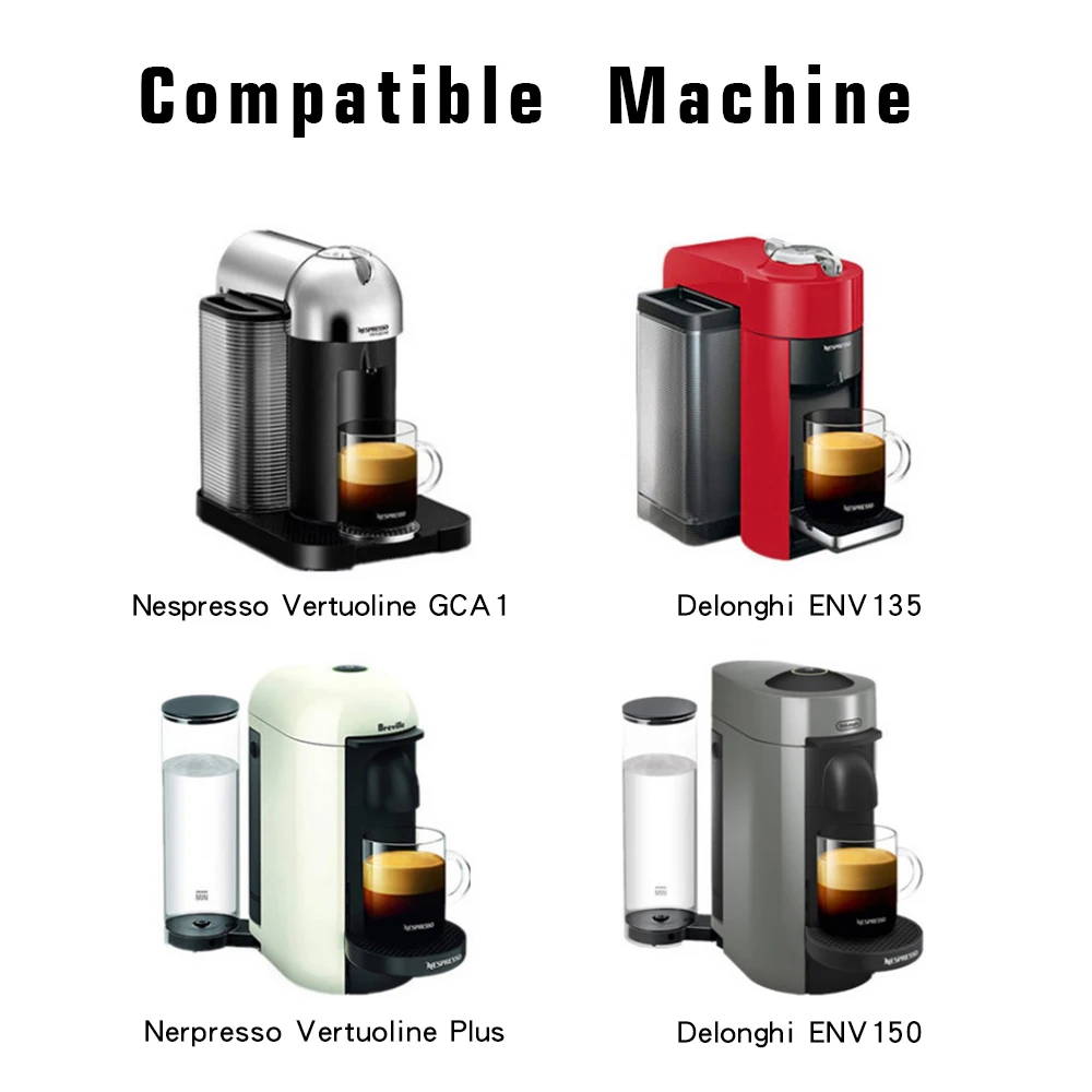 Vertuo-c&aacute;psula de caf&eacute; reutilizable 2 en 1, acero inoxidable, para m&aacute;quina Nespresso Vertuoline Plus, crema, filtro de caf&eacute;-5