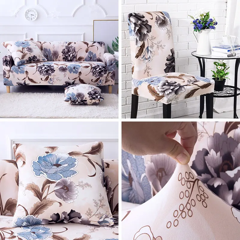 Чехол на стул с цветочным принтом эластичные чехлы стулья для офисных стульев