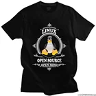 Забавная Linux рубашка с открытым исходным кодом Мужская футболка с коротким рукавом Пингвин программатор Cooder футболки футболка Топ