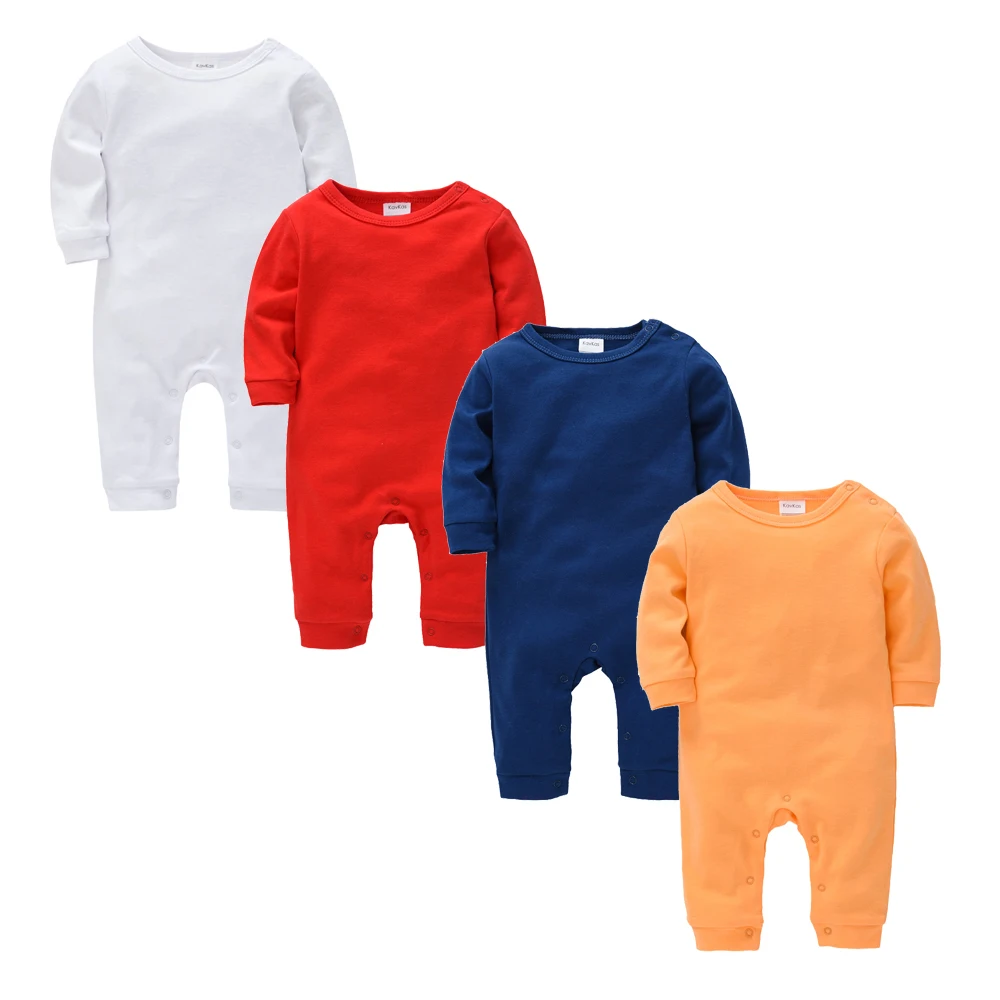 

Honezone/комбинезон для новорожденных мальчиков и девочек, однотонная одежда из 100% хлопка, комбинезон с длинными рукавами для младенцев 0-18 меся...