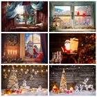 Фон для фотосъемки новорожденных детей Laeacco с изображением рождественской елки зимнего камина снежного окна для студийной фотосъемки