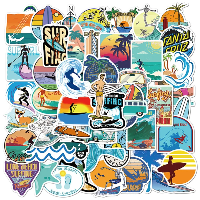 10/30/50 шт. летние Мультяшные наклейки для серфинга|Наклейки творчества| |
