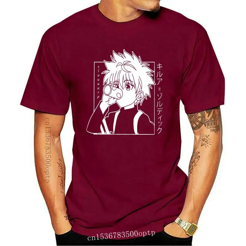 

New SCREEN PRINT Men Women T-shirt Tops Kawaii Hunter X Hunter Tshirt Killua Zoldyck T-shirt Fitted Soft Anime Manga Tee Shirt