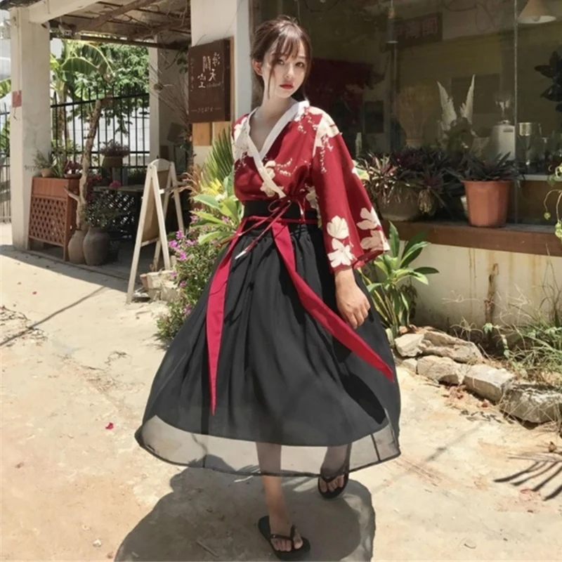 

Retro Japanese Style Vintage Girls Women Foral Kimono Dress for Party Yukata Asian Clothes Skirts Vestidos Hot Sale