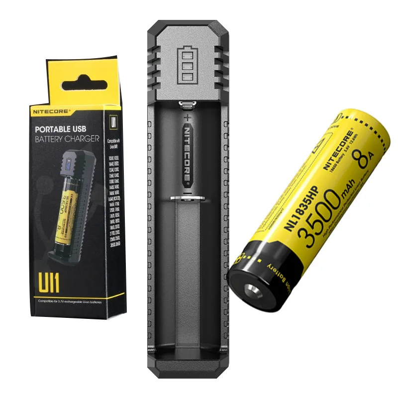 NITECORE UI1 портативное зарядное устройство NL1835 NL1835HP IMR18650 35A 18650|Портативные