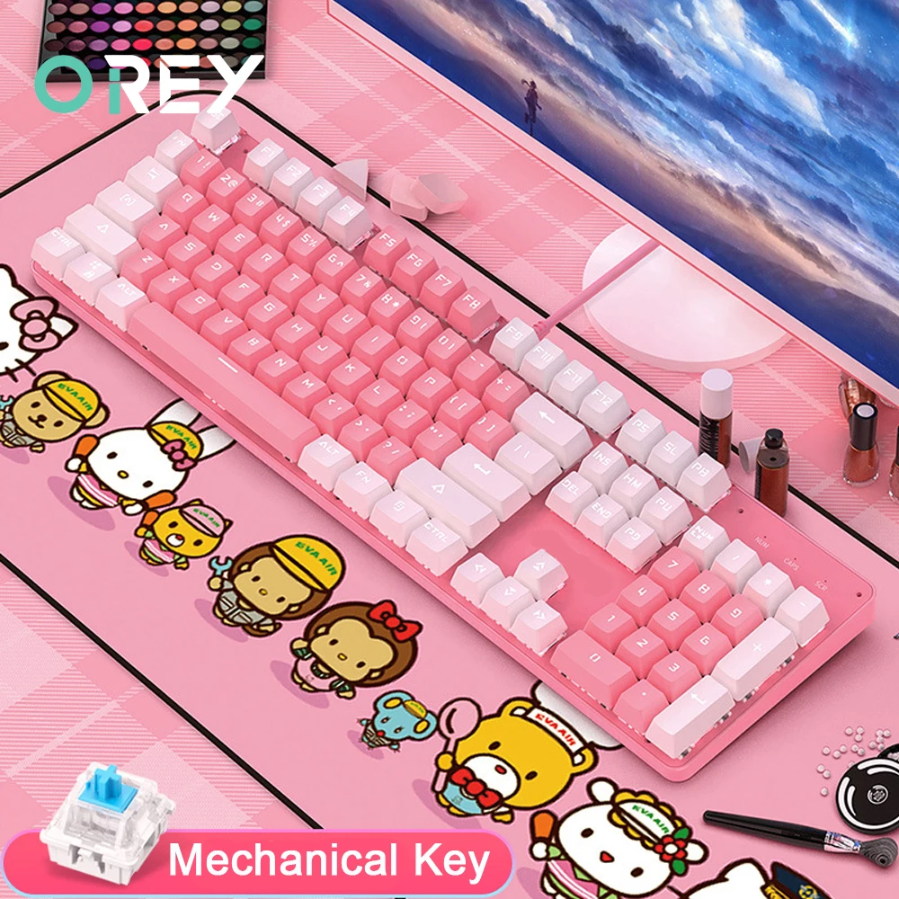 104 клавиши механическая клавиатура USB Проводная игровая Механическая для