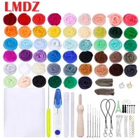 lmdz 50 colors diy needle felt acupuncture kit wool felt tool hand spun craft making ideal gift