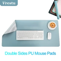 pu leather large gaming mouse pad waterproof double side desk mat computer mousepad keyboard table protector for gamer office