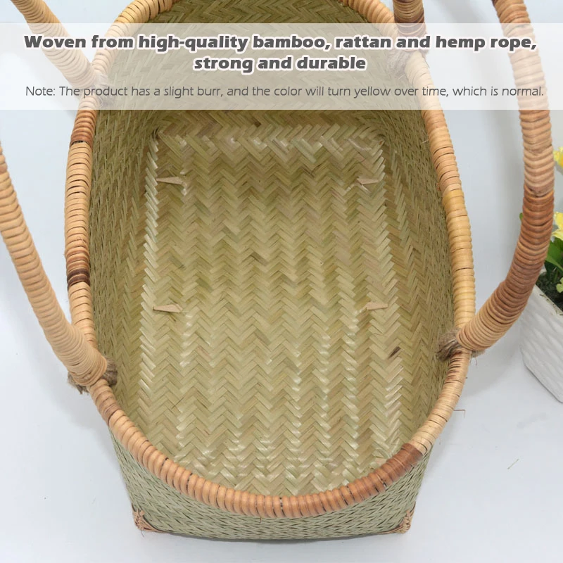 Бамбуковая плетеная корзина ручной работы для фруктов и овощей бамбуковая