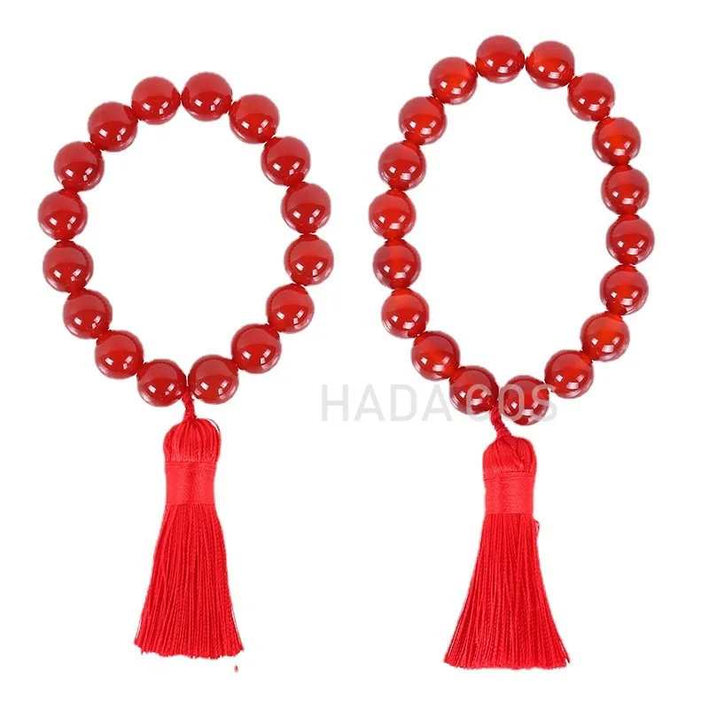 Горячая игра Genshin Impact Hu Tao браслет 16/18 12 мм. Красный агат бусины косплей реквизит