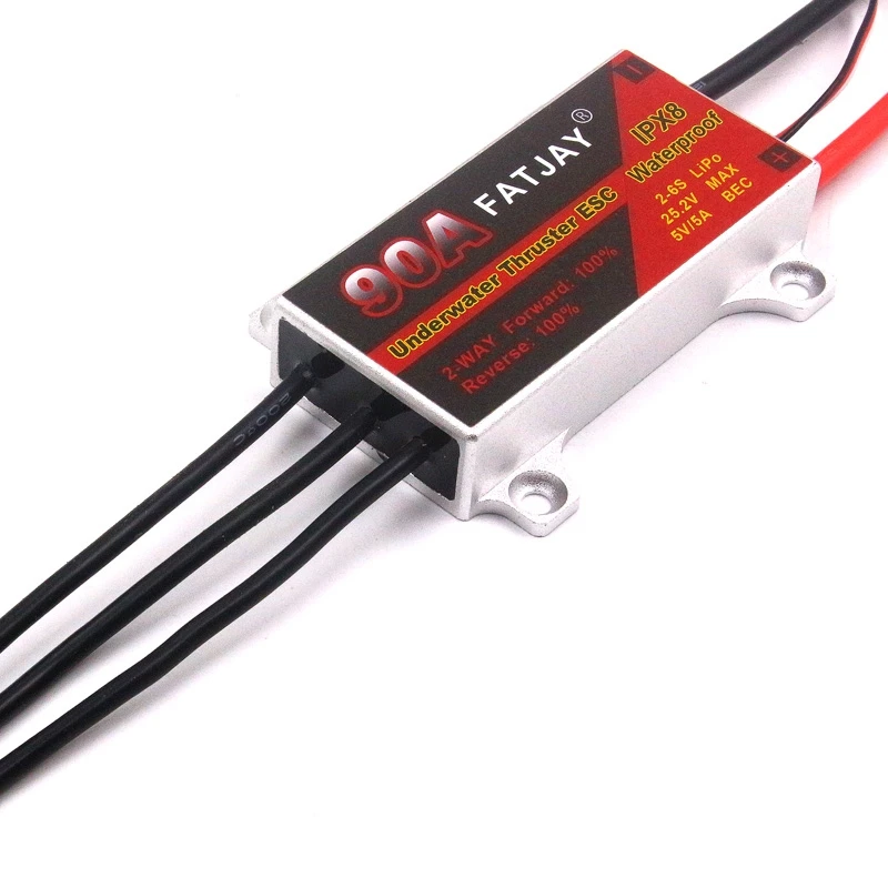 

IPX8 24V 90A Waterproof 100M Underwater Brushless 2-Way ESC Aluminum Alloy for Structure ROV Submarine Thruster