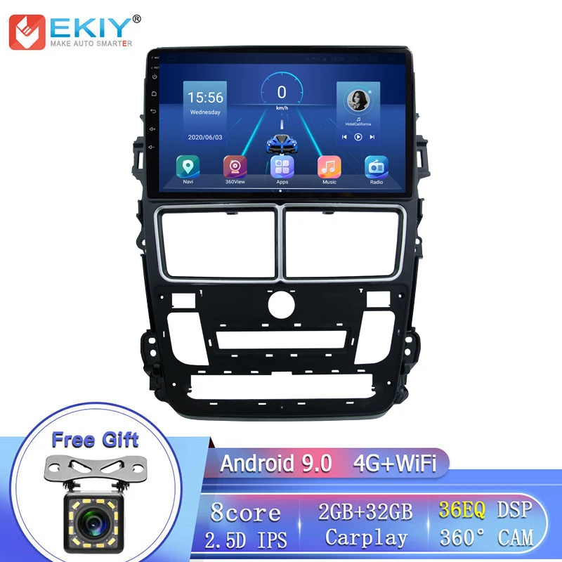 

EKIY 8Core 4G DSP Android 9.0 For Toyota Vios Yaris 2018 2019 Car Radio Multimedia Player GPS Navigation Stereo DVD Headunit FM
