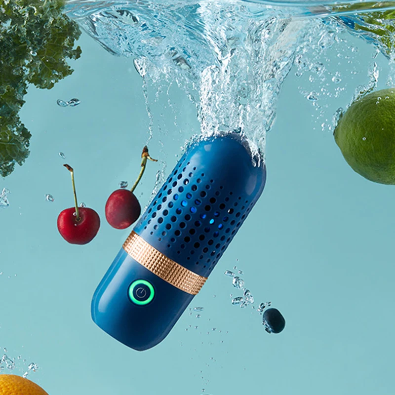 

New Wireless Fruit Vegetable Washing Machine Protable Capsule Shape Fruit Food Purifier Household Pesticide Disinfection Machine