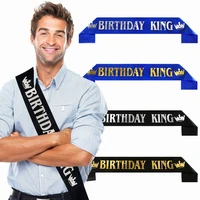 1pcs mens birthday etiquette belt golden letters prom king birthday party gift decoration carnival bachelor party decoration