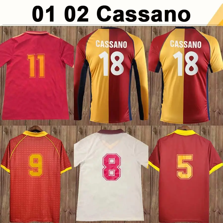 

2001 2002 TOTTI MONTELLA BATISTUTA Mens Retro Soccer Jerseys NAKATA CASSANO DE ROSSI DZEKO Football Shirt Long Short Sleeves