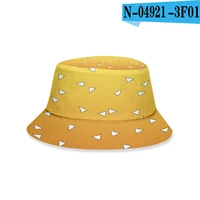 unisex demon slayer hat foldable bucket fisherman hat student summer sunscreen hat outdoor cap men and woman can be customized