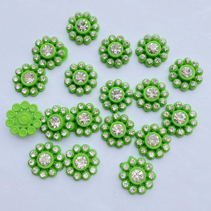30 шт Diy смешанные с блестящими бриллиантами цветок смолы Flatback Кабошон