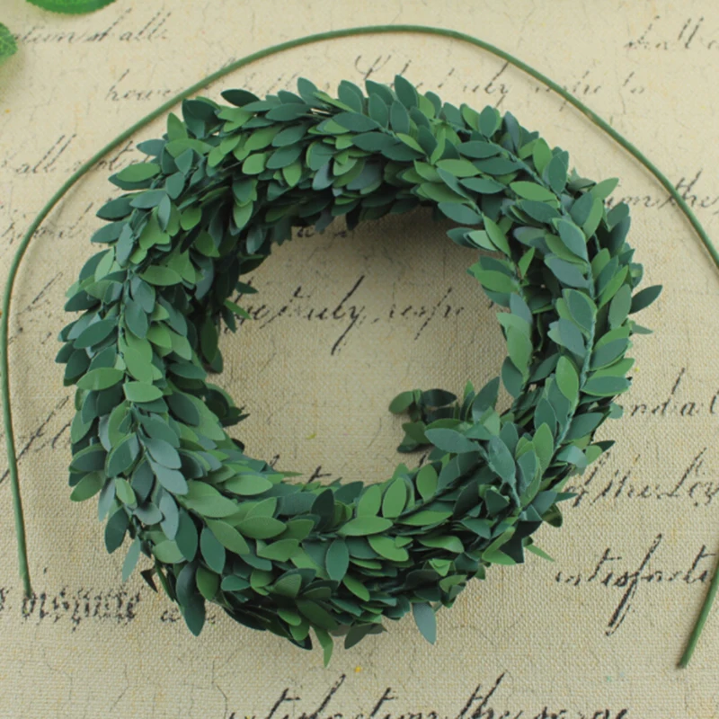 

7.5m Green Leaf Iron Wire Artificial Wreath Flowers Rattan Home Wedding Decoration Artificial Plants