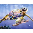 Алмазная живопись, 5D алмазная вышивка сделай сам, квадратнаякруглая Алмазная мозаика с инкрустацией, украшение для дома, мать, любовь, черепаха