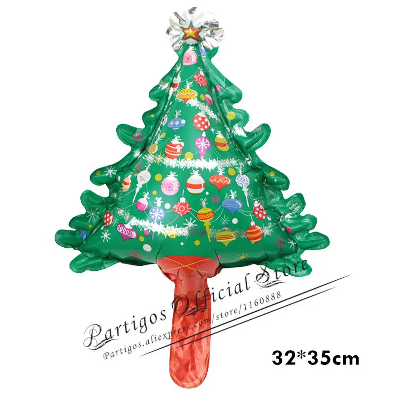 1pc Xmas tree mini Мини шары для рождественской вечеринки Санта Клаус фольгированный баллон из гелий глобс рождественские шарики с колокольчиками Рождественские шары Декор рождественские принадлежности - Цвет: 1pc Xmas tree mini