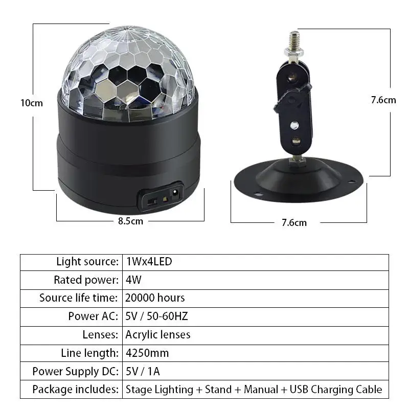 Вращающийся Диско Шар со светодиодный RGB подсветильник кой празднисветильник