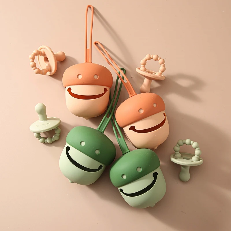 

Cartoon Silicone Nipple Nipple Holder Baby Feeding Pacifier Storage Box Food Grade Teether Attachment Soother Boxes Baby Goods