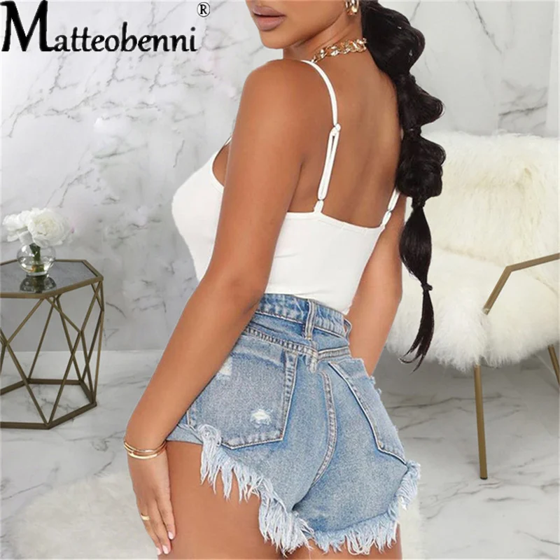 Женские узкие джинсовые шорты с дырками пикантные рваные винтажные высокой