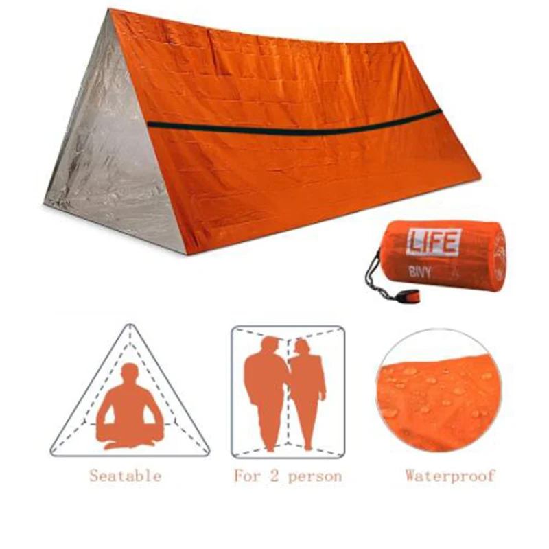 

Dropshipping Outdoor Simple Thermal Tent Emergency Survival Tent Relief Insulation Sleep Bag Triangular Aluminum Film Tent