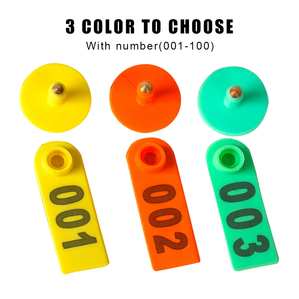 001-100 Cow Label Identification Goat Marking Anti Loss Cattle Sheep Pigs Ear Tags Counts Number Accessories Livestock Supplies |