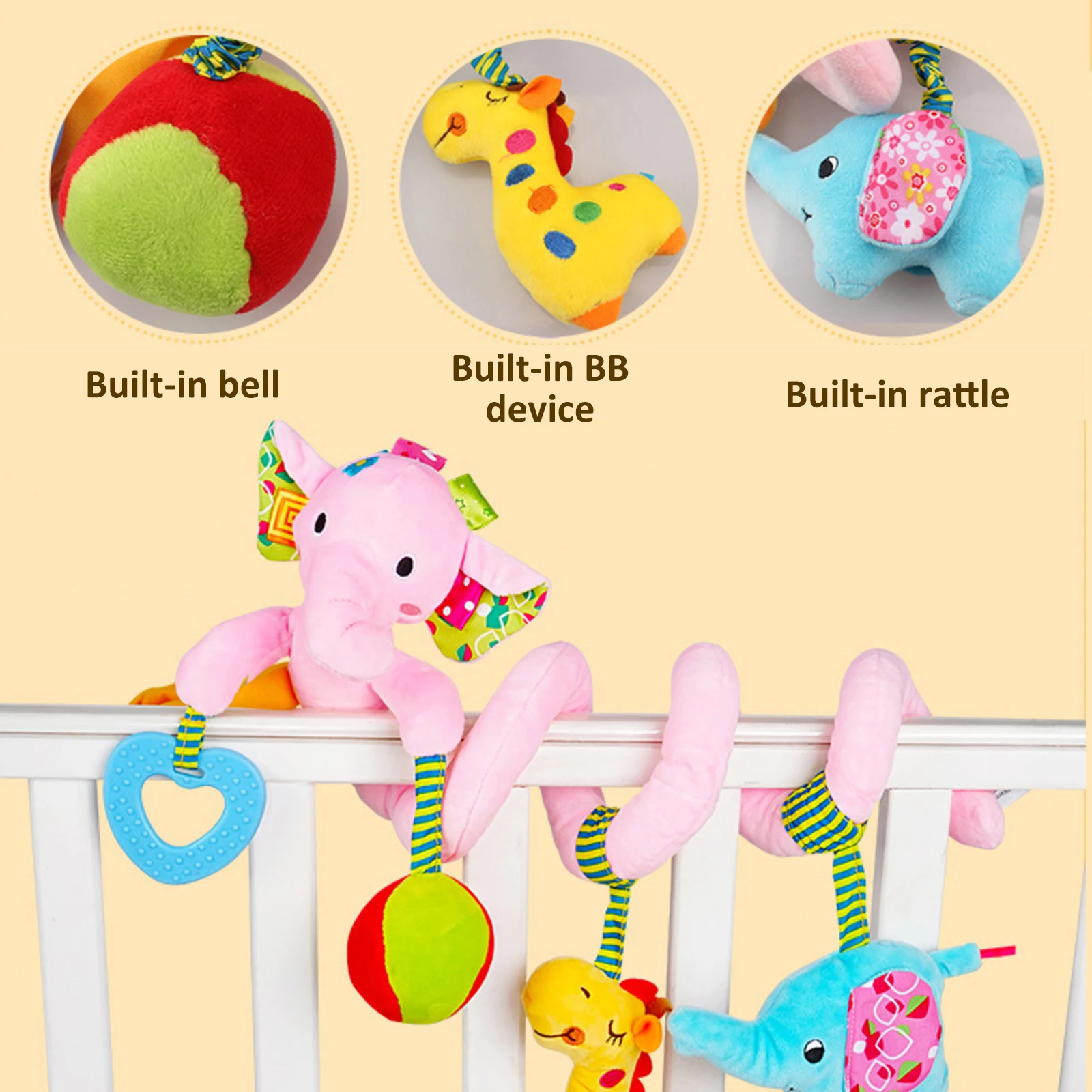 

Baby Stroller Toy Soft Infant Crib Bed Spiral Baby Toy For Newborns Car Seat Educational Rattles Baby Musical Kids Rattles Gift