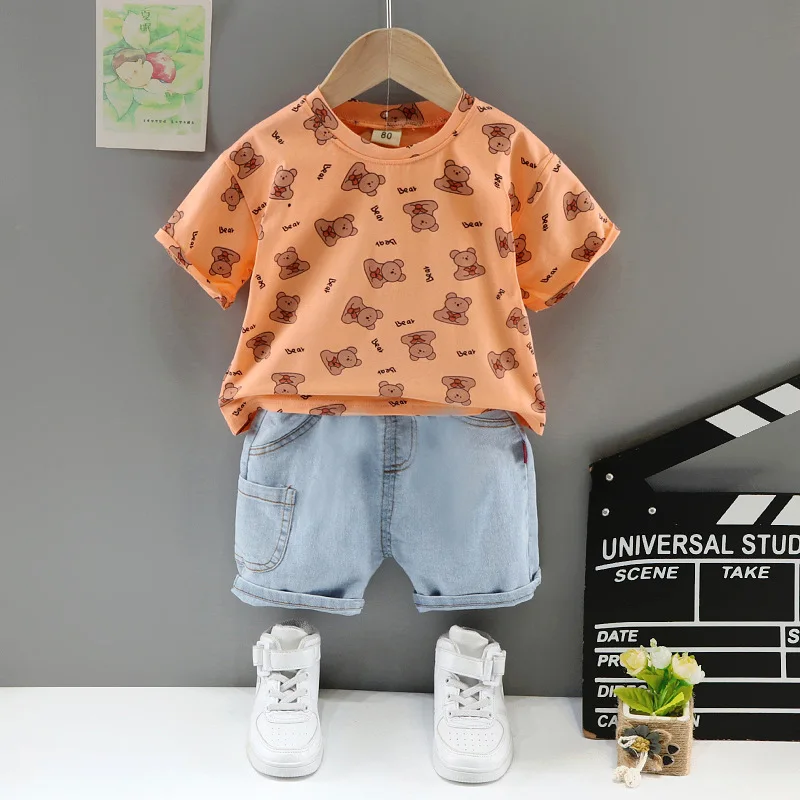 

Футболка и джинсовые шорты для мальчиков и девочек 1-4 лет