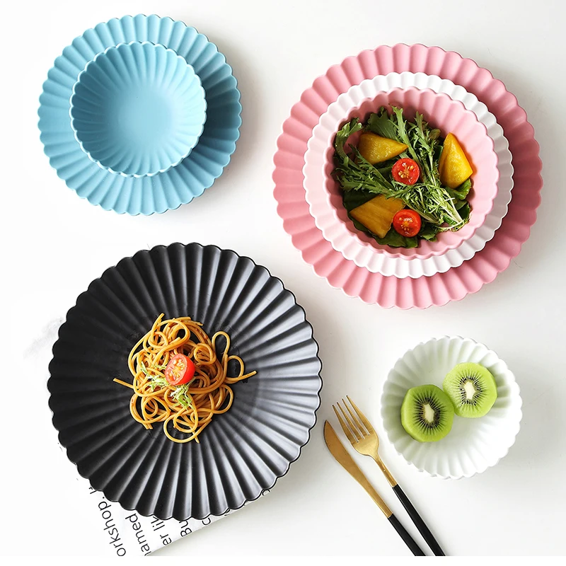 MUZITY Керамическая Тарелка фарфоровая тарелка в форме цветка десертное блюдо