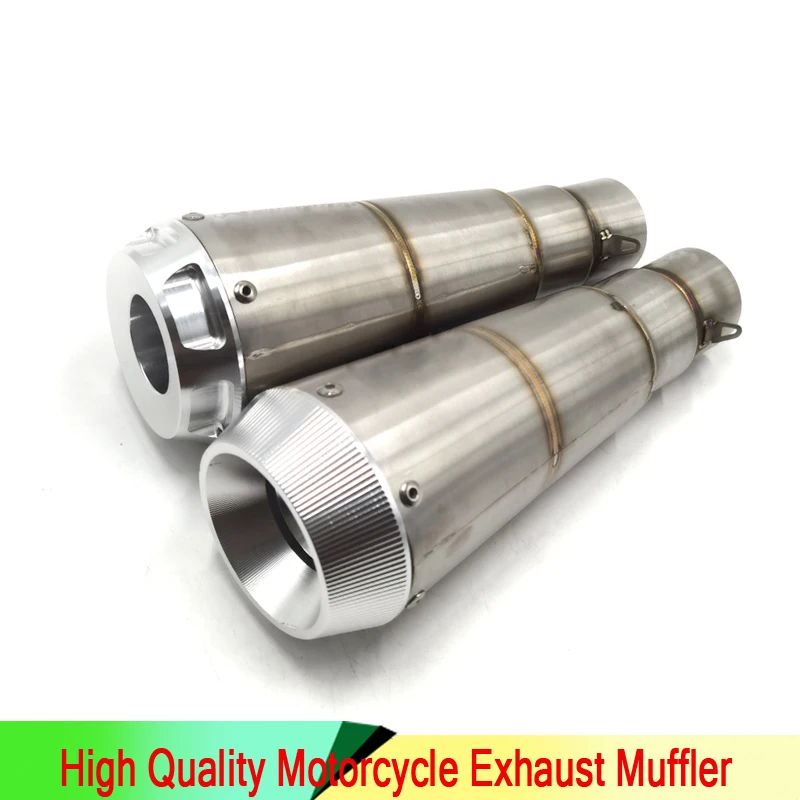 

Motorcycle sports car modified exhaust pipe muffler SCC silver stripe pit 51MM caliber general purpose exhaust pipe