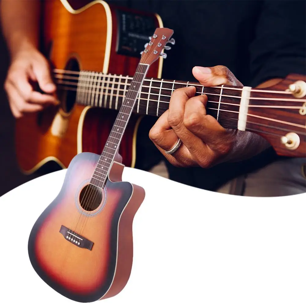 

Glarry GT502 39 inch Spruce Front Cutaway Folk Guitar with Bag & Board & Wrench Tool Glossy Edge Bur