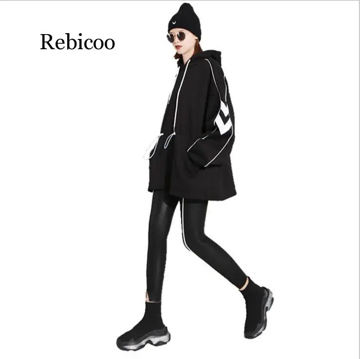 

Autumn Winter Harajuku Print Pullover Thick Loose Women Hoodies Sweatshirt Female Casual Long sleeved Thickening Coat