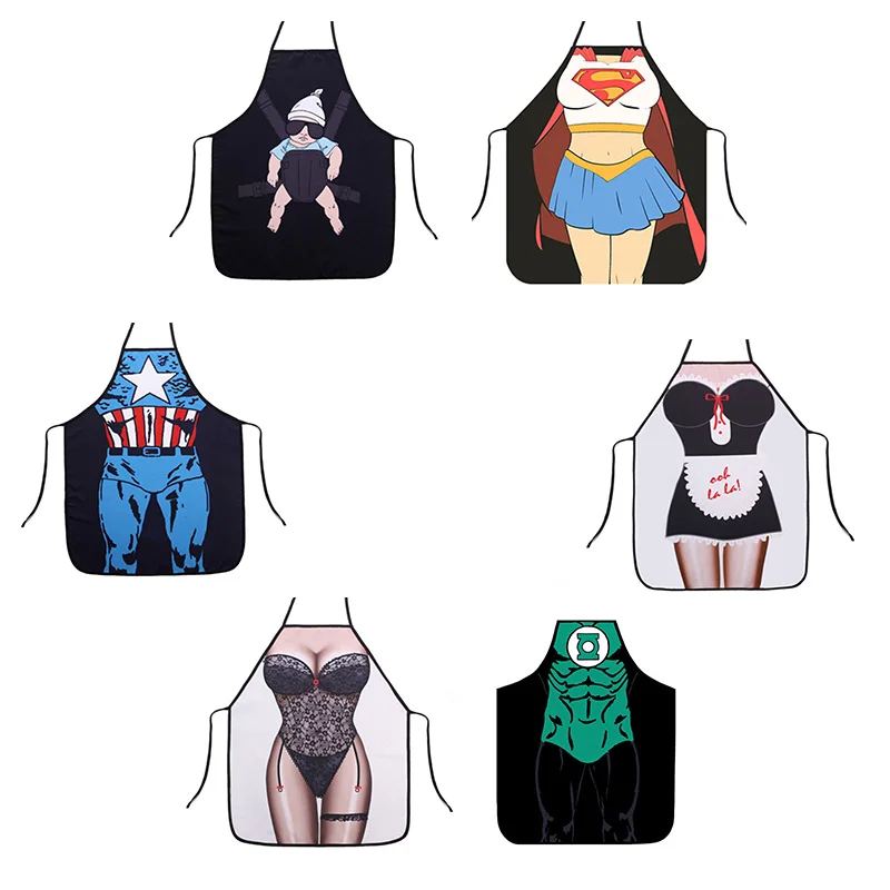 Супер Герой Супермен Капитан Америка 3D Печатный фартук сексуальные чистящие