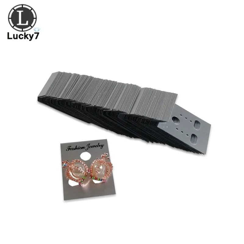 Silver 100 шт сережки, сережки, шпильки, органайзер, держатель, черный пластик, ювелирный дисплей, стойка, печатные карты для серег - Цвет: Silver