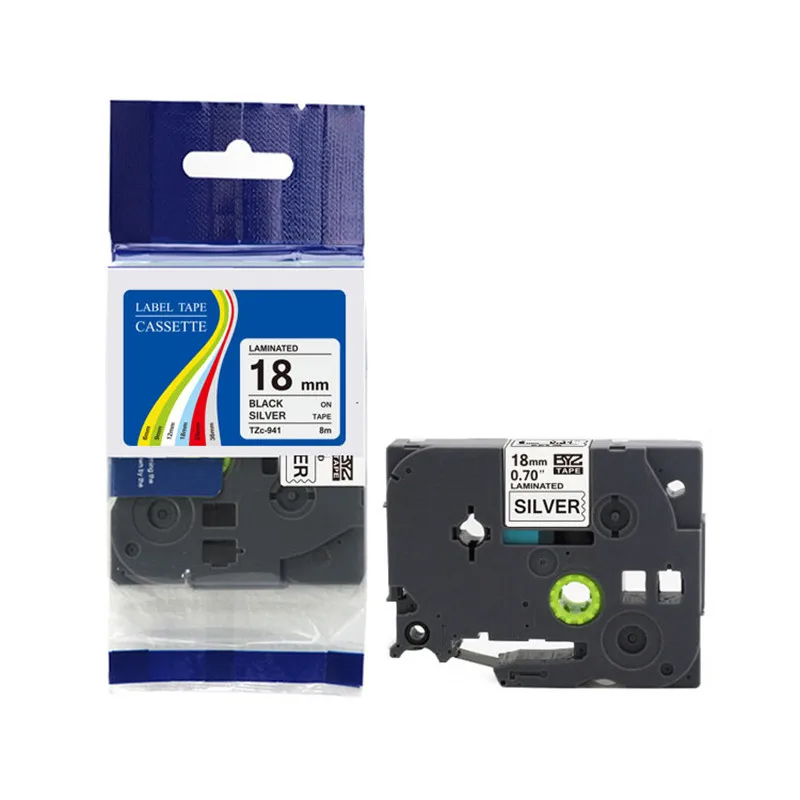 

Aive laminated TZe-241 Label Tape Compatible Brother P-touch 18mm Printers PT-E500W PT-E100B PTH100 PTD210 tze241 TZe641 White